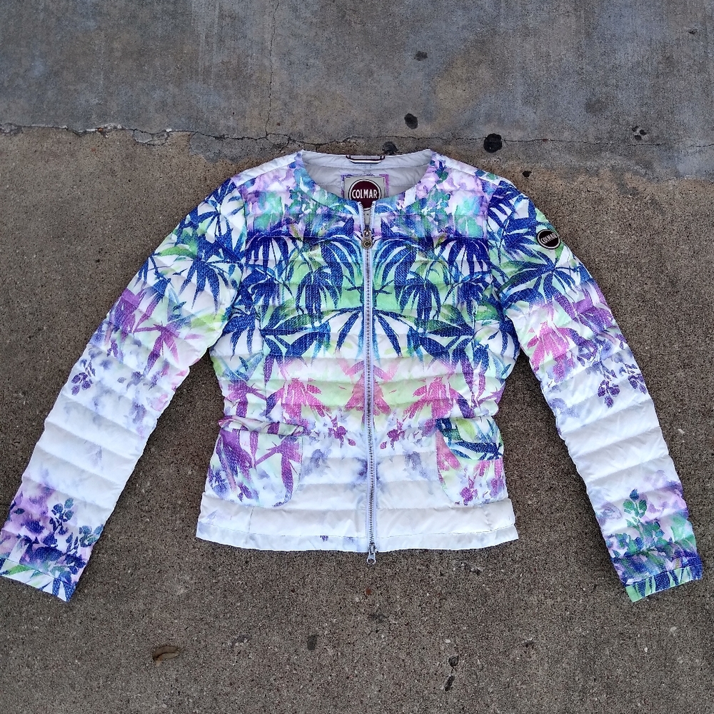 Colmar Italy Down Jacket Palms Print
